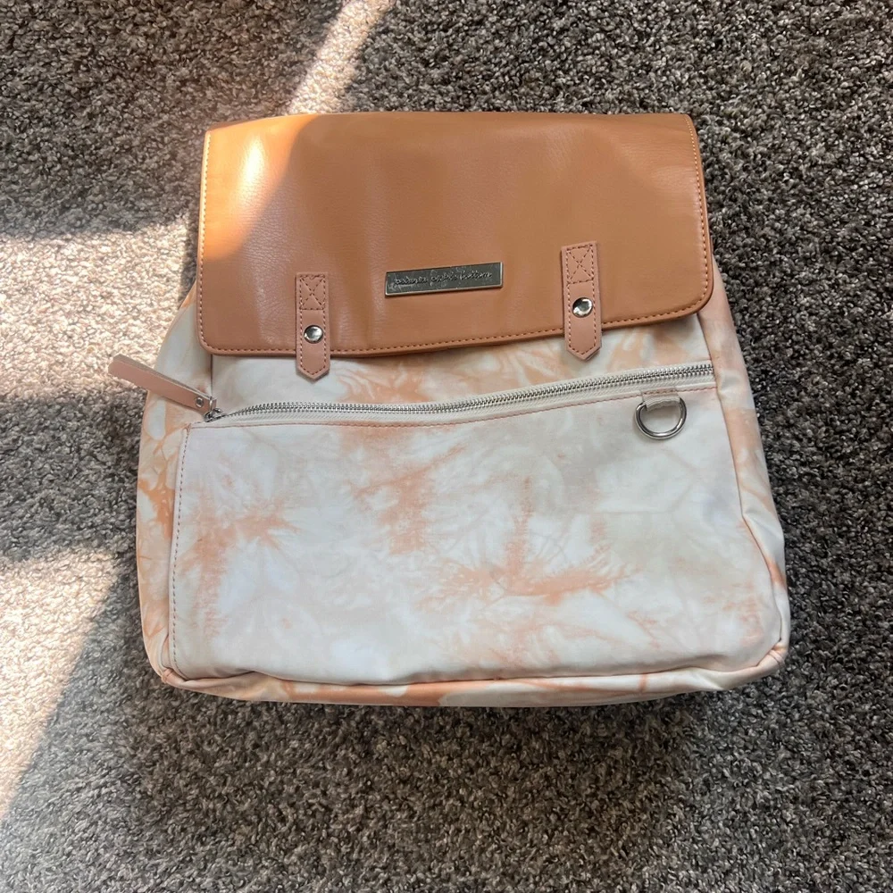 Petunia Pickle Bottom Tan and Cream Tie-Dye Baby Bag